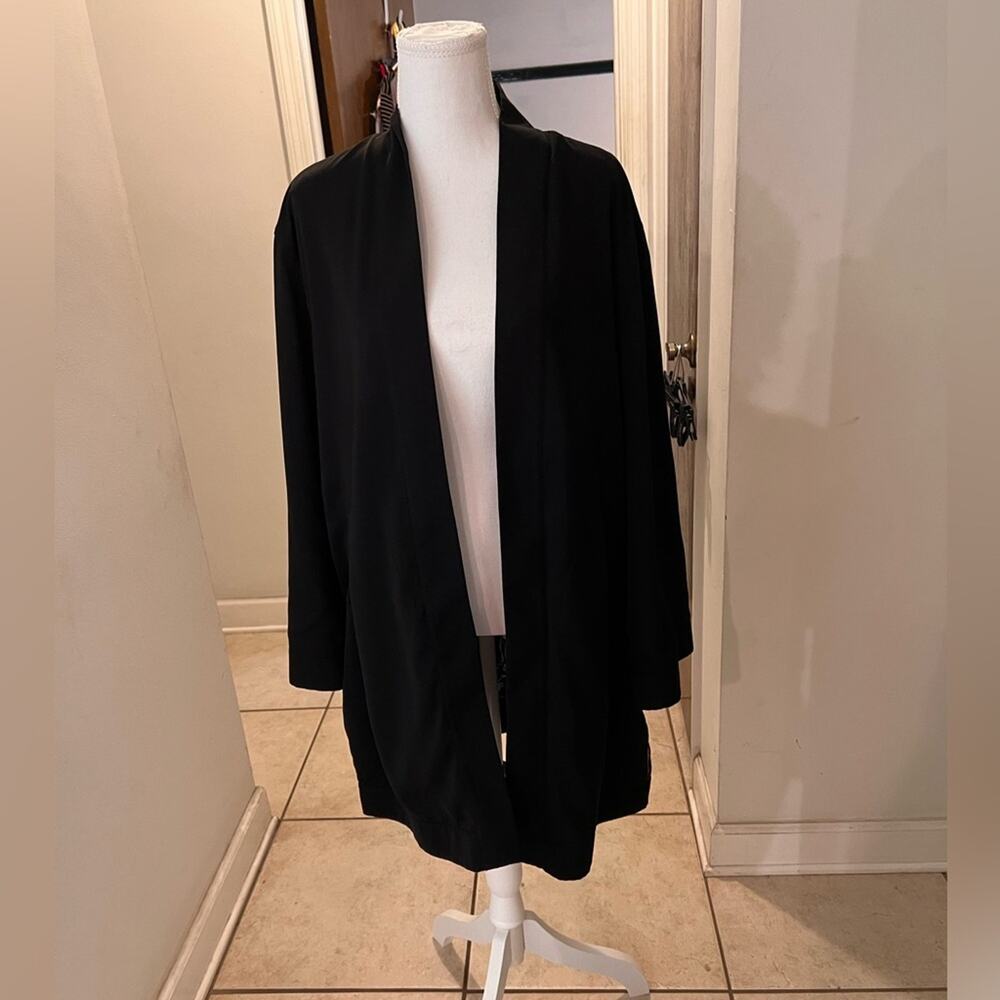 Stella and Dot reversible open kimono black and floral lagenlook size l/xl